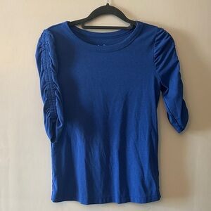 Lilly Pulitzer Royal Blue Ruched Sleeve Tee
